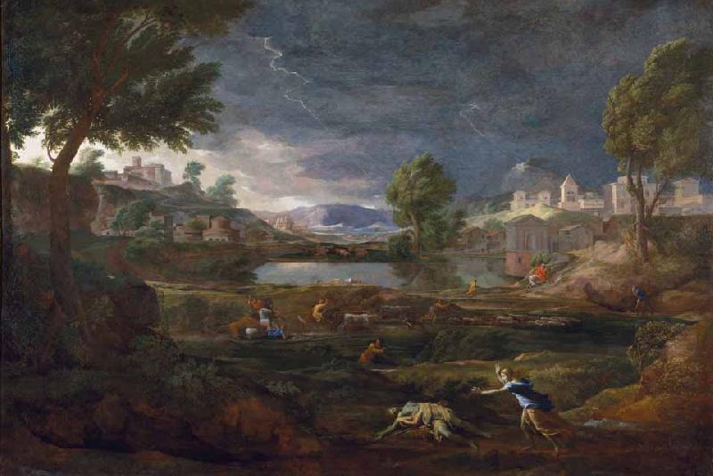 Nicolas Poussin Landschaft mit Pyramos und Thisbe oil painting image